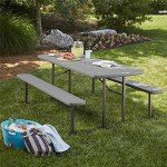 6 ft. Folding Picnic Table - Dark Gray Resin