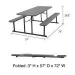 6 ft. Folding Picnic Table - Dark Gray Resin