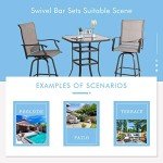 Shintenchi Outdoor Swivel Bar Set with Glass Table