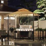 8x5 Outdoor BBQ Gazebo with LED Lights