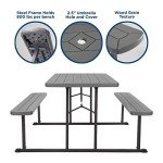 6 ft. Folding Picnic Table - Dark Gray Resin