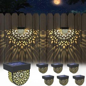 6 Pack Solar Wall Lights – Warm Yellow Glow