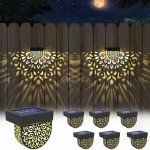 6 Pack Solar Wall Lights – Warm Yellow Glow