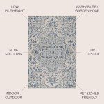 Estrella Textured Weave Area Rug - Navy/Gray