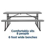 6 ft. Folding Picnic Table - Dark Gray Resin