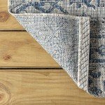 Estrella Textured Weave Area Rug - Navy/Gray