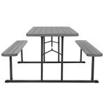 6 ft. Folding Picnic Table - Dark Gray Resin