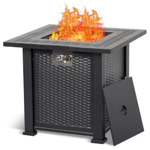28" Rectangle Fire Pit Table with Cover