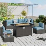 45-Inch Propane Fire Pit Table with Glass Wind Guard