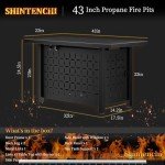 Shintenchi 43" Outdoor Propane Fire Pit Table