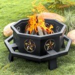 43" Octagonal Outdoor Wood Burning Fire Pit