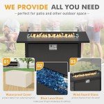 45-Inch Propane Fire Pit Table with Glass Wind Guard