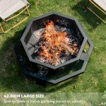 43" Octagonal Outdoor Wood Burning Fire Pit
