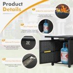 45-Inch Propane Fire Pit Table with Glass Wind Guard