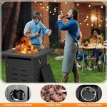 JAMFLY 28" Square Propane Fire Pit Table