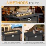 45-Inch Propane Fire Pit Table with Glass Wind Guard