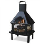 Rectangular Black Outdoor Wood Burning Fire Pit
