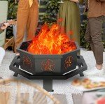 43" Octagonal Outdoor Wood Burning Fire Pit