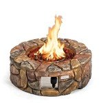28" Round Outdoor Propane Fire Pit Table