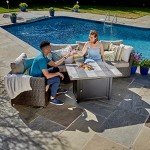 Ashton Gray Rectangular Gas Fire Table 40x28”