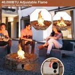 28" Round Outdoor Propane Fire Pit Table