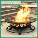 42" Outdoor BBQ Fire Pit and Grill Table