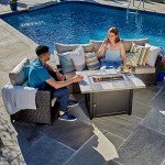 Ashton Gray Rectangular Gas Fire Table 40x28”