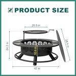 42" Outdoor BBQ Fire Pit and Grill Table