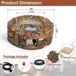 28" Round Outdoor Propane Fire Pit Table