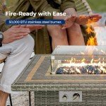 SereneLife 50,000 BTU Outdoor Fire Pit Table