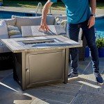 Ashton Gray Rectangular Gas Fire Table 40x28”