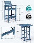 3-Piece Blue Adirondack Chairs and Bar Table Set