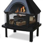 Rectangular Black Outdoor Wood Burning Fire Pit