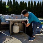 Ashton Gray Rectangular Gas Fire Table 40x28”