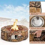 28" Round Outdoor Propane Fire Pit Table