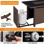 Yaheetech 43” Propane Fire Pit Table, Brown