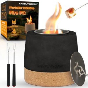 Round Concrete Smokeless Tabletop Fire Pit