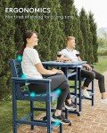 3-Piece Blue Adirondack Chairs and Bar Table Set
