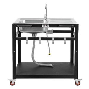 Feasto 35” Outdoor Grill Cart with Sink