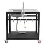 Feasto 35” Outdoor Grill Cart with Sink
