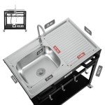 Feasto 35” Outdoor Grill Cart with Sink