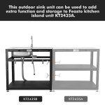 Feasto 35” Outdoor Grill Cart with Sink