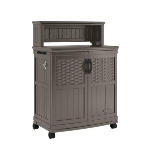 Suncast Rolling Patio Storage and Prep Station