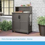 Suncast Rolling Patio Storage and Prep Station