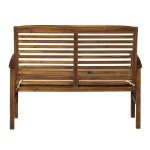 Modern Acacia Wood Patio Loveseat with Cushions