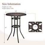 VINGLI Bar Height Outdoor Patio Table with Umbrella