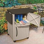 Suncast Portable Patio Grilling Prep Station Table