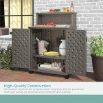 Suncast Rolling Patio Storage and Prep Station