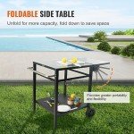 Outdoor BBQ Dining Cart with Wheels and Shelves
