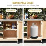 YITAHOME Outdoor Grill Table with Storage Cabinet